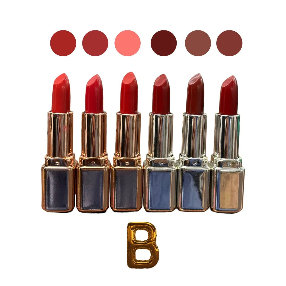Pack of 6 Matte nude and Red Lipstick Waterproof