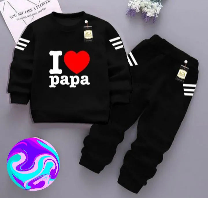 Unique Style winter track suit for Papa lover kids