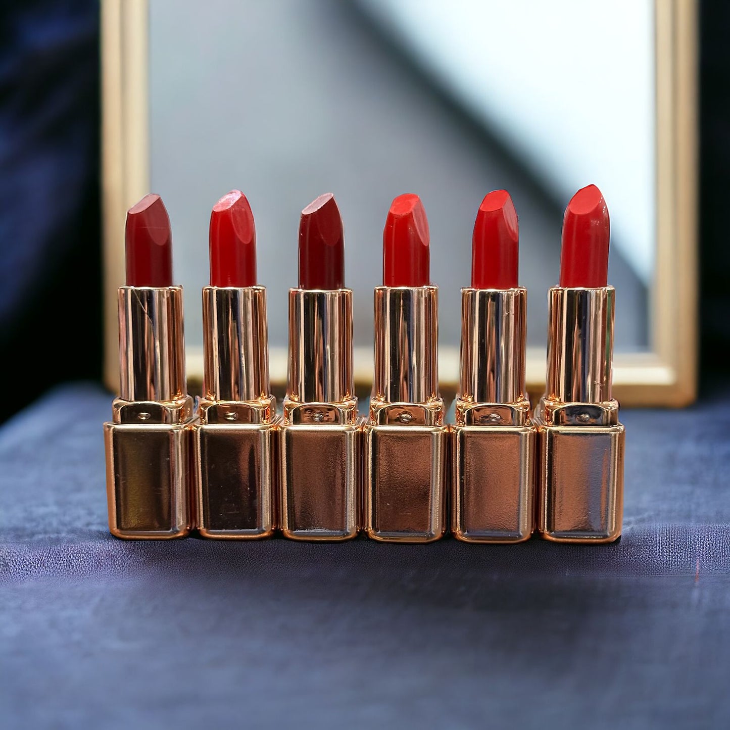 Pack of 6 Matte nude and Red Lipstick Waterproof