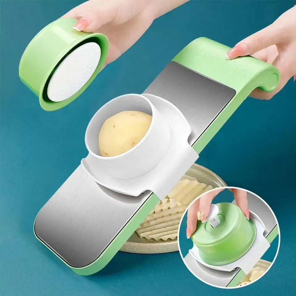 Stainless steel 5 in 1 vegetable cutter - Vegetable slicer Salad handheld chopper