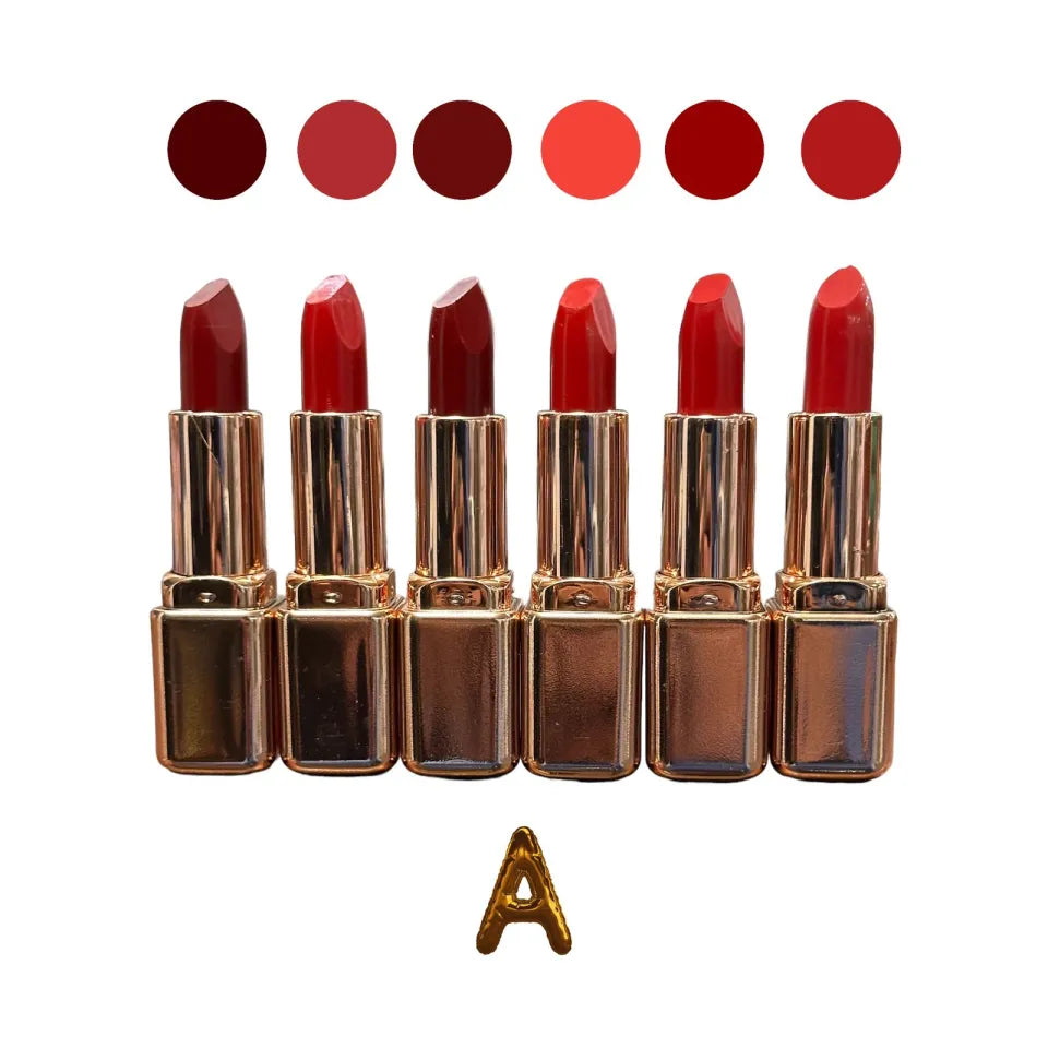 Pack of 6 Matte nude and Red Lipstick Waterproof