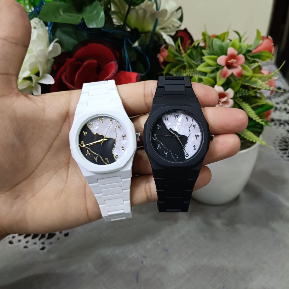 Aura watch Arabic Aura Watch marble Design Black and White Aura watch