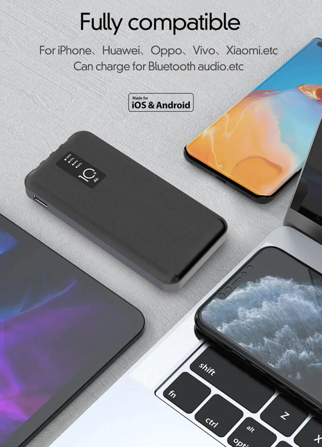 Power Bank J-Cell Original Power Bank 10000 mah for Portable Power Bank 4 Cables Type