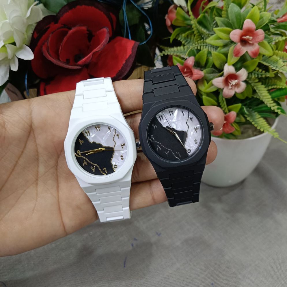 Aura watch Arabic Aura Watch marble Design Black and White Aura watch