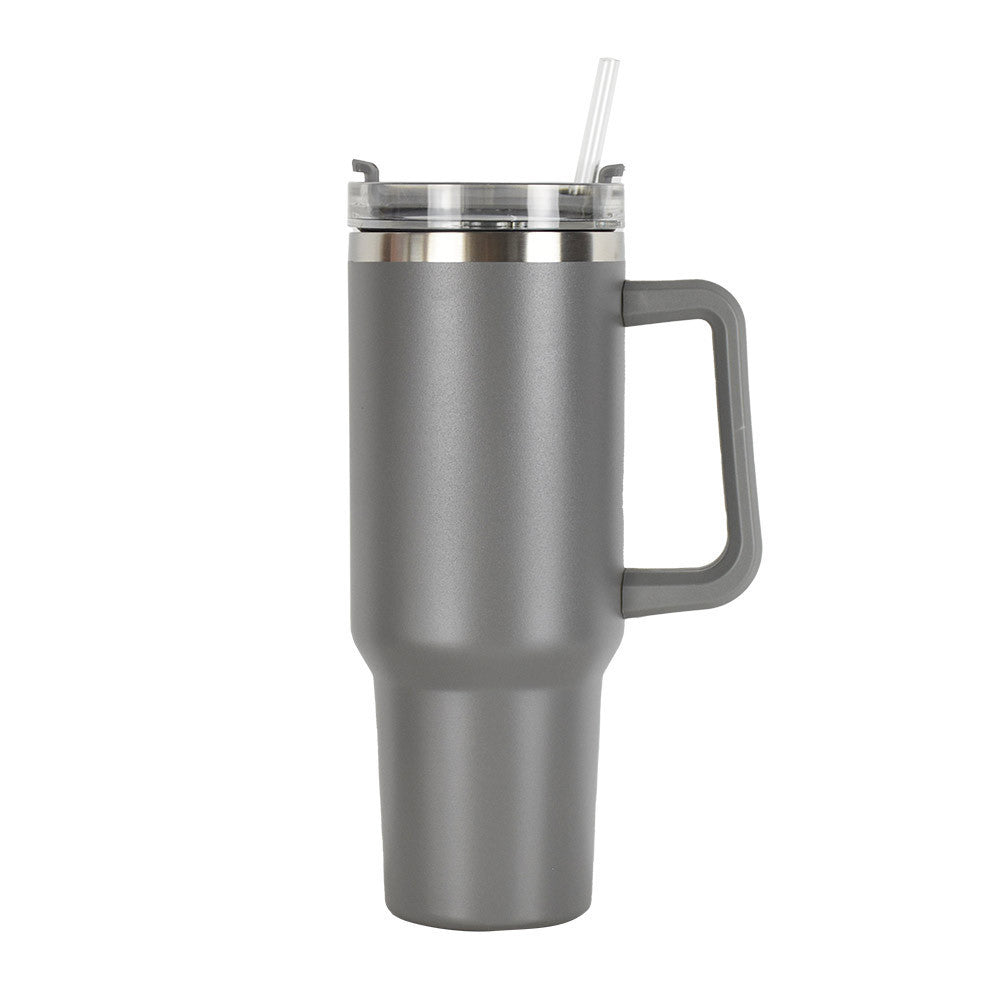 40 oz Insulated Tumbler Thermos Flask with Straw & Lid – Stainless Steel